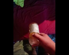 Peeing in a Gatorade bottle